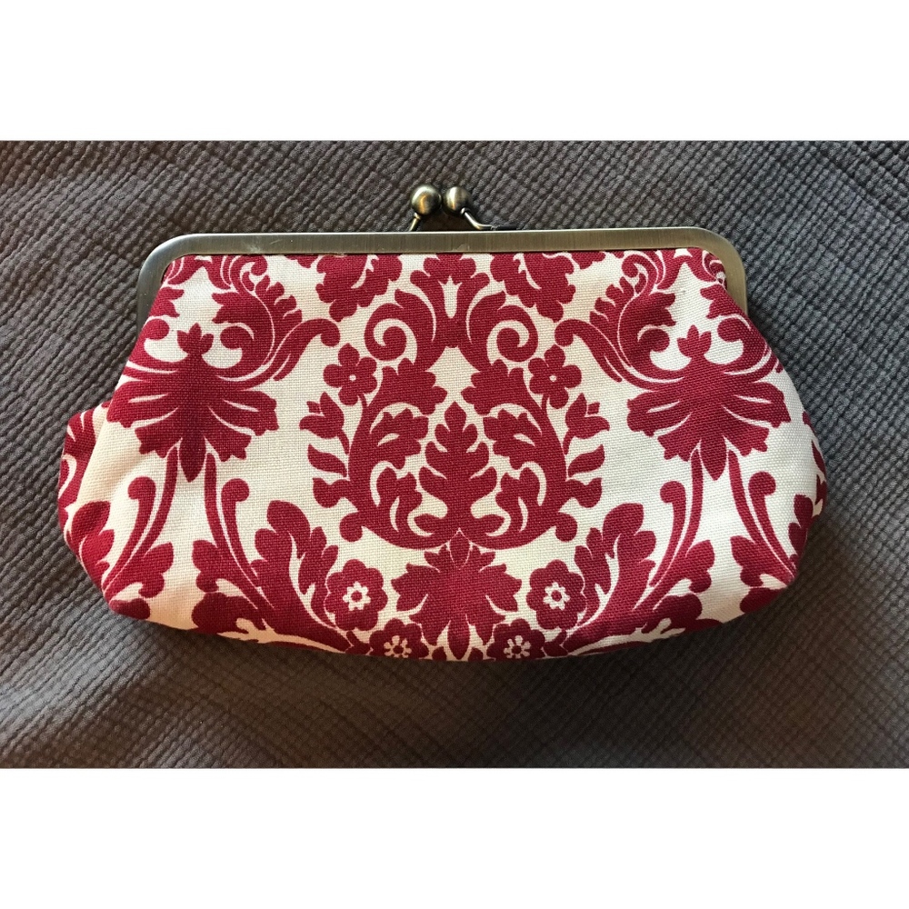 Unique floral damask clutch